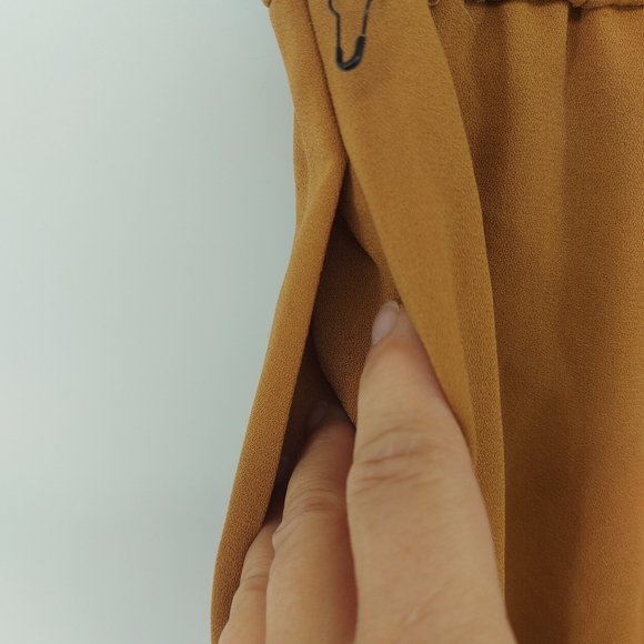 Leith High Waisted Wide Leg Elastic Waist Side Zipper Pants Size S Tan - Picture 5 of 7